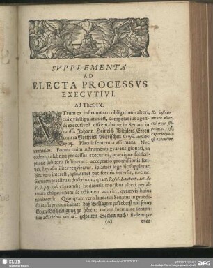 Supplementa Ad Electa Processus Executivi
