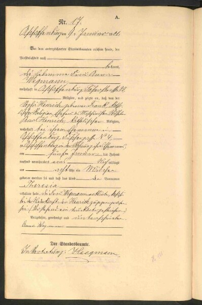 Standesamtsbuch der Stadt Aschaffenburg: Geburten 365/1900 - 184/1901
