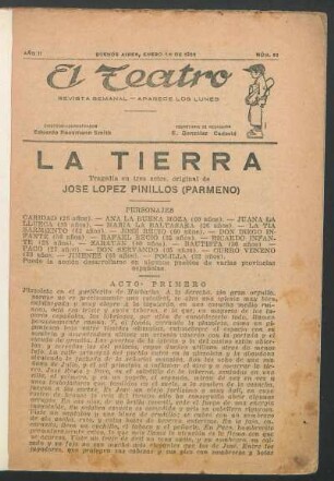 1922009200: La tierra : tragedia en tres actos