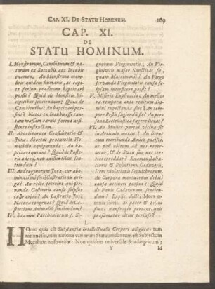Cap. XI. De Statu Hominum.