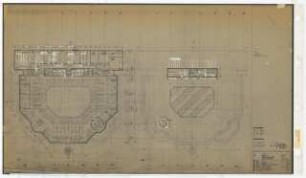 Zentralbibliothek der Landbauwissenschaft, Bonn Neubau: Grundrisse, 2. OG, Dachaufbau, 1:100