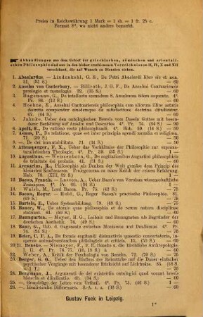 Lager-Verzeichnis ..., 9. Philosophie : ausgegeben: 1. Nov. 1887
