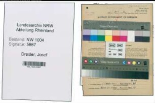 Entnazifizierung Josef Drexler , geb. 06.04.1899 (Lokfuehrer)