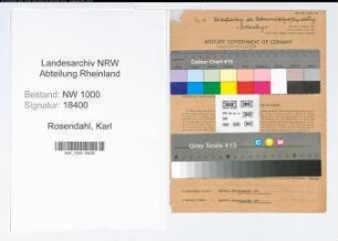 Entnazifizierung Karl Rosendahl, geb. 12.05.1900 (Kaufmann)
