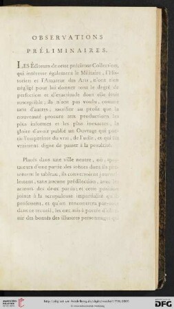 Observations préliminaires