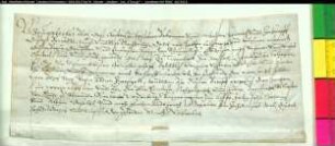 Belehnungsurkunde Abt Lamberts für Lorenz Schungel zu Echshusen wegen des Hofes zu Twentrup im Kirchspiel Oestinghausen.