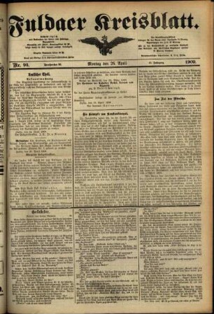 Ausgabe vom Montag, den 26. April 1909.