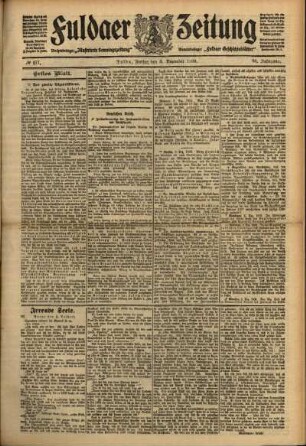 Erste Ausgabe vom Freitag, den 03. Dezember 1909.