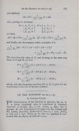 On the function arc sin (x+iy).