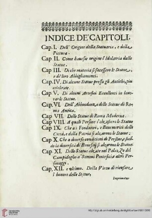 Indice de'capitoli