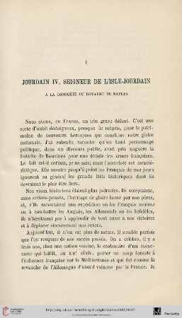 I. Jourdain IV, seigneur de l'isle-jourdain
