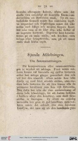 Sjunde Afdelningen. Om Sammansättningen