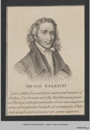 Folge von Bildnissen : Männerbildnisse, Komponisten und Musiker : Bildnis des Nicolò Paganini