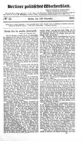 No 45, 11. November 1837