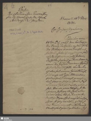 4b(3): Abschrift eigener Hand; dat. Bonn, 15.11.1841