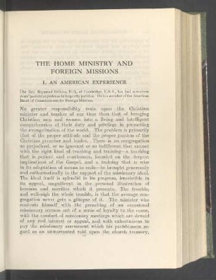 The home ministry and foreign missions