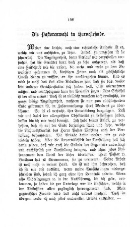 Die Pastorenwahl in Harvestehude.
