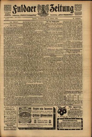Zweite Ausgabe vom Donnerstag, den 14. Januar 1909.