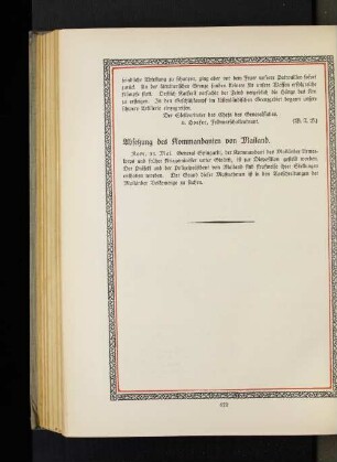Absetzung des Kommandanten von Mailand.