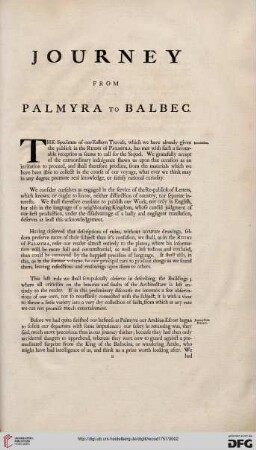 Journey from Palmyra to Balbec