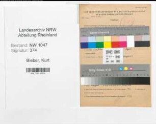 Entnazifizierung Kurt Bieber , geb. 22.12.1905 (Angestellter)