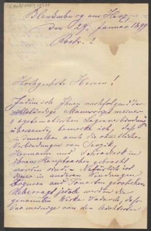 Brief an B. Schott's Söhne : 29.01.1899