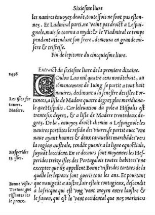 Extraict du sixiesme liure de la premiere dixaine.