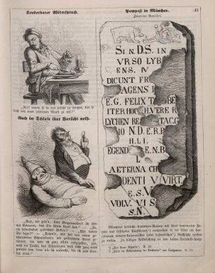"Sonderbarer Widerspruch" "Pompeji in München" "Auch im Schlafe thut Vorsicht noth"