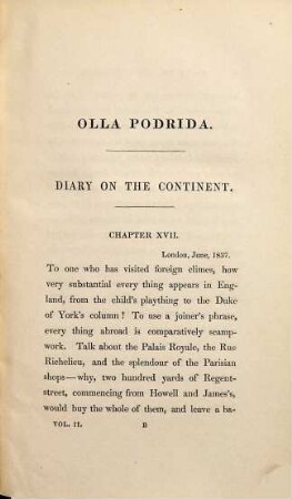 Olla Podrida; or A medley of adventures on the continent, Tales, etc. ; in three volumes, 2
