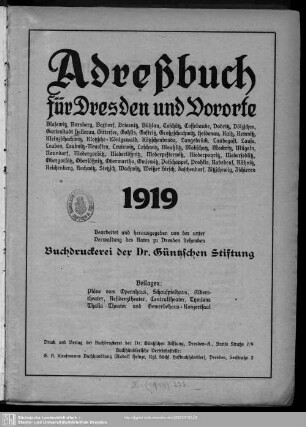 1919: Adreßbuch für Dresden und Vororte