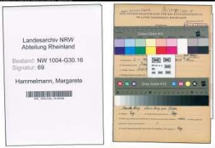 Entnazifizierung Margarete Hammelmann , geb. 02.01.1902 ()