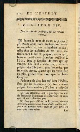 214-234, Chapitre XIV. Des vertus de préjugè, & des vraies vertus