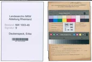 Entnazifizierung Erika Daubenspeck , geb. 03.12.1911 ()