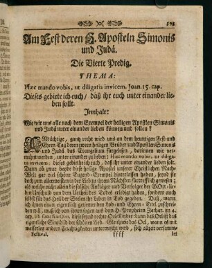 593-602, Am Fest deren H. Aposteln Simonis und Judä. Die Vierte Predig