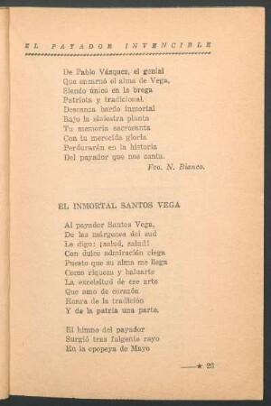 El inmortal Santos Vega