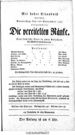 Die vereitelten Ränke