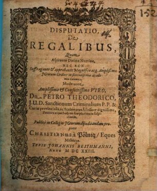 Disputatio de regalibus