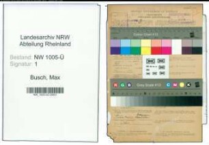 Entnazifizierung Max Busch , geb. 04.11.1893 (Bahnsekretaer)