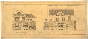 Billing, Hermann; Karlsruhe, Moltkestr.47 / Beethovenstr.; Villa Billing - Fassade Moltkestraße, Fassade Beethovenstraße (Ansichten)