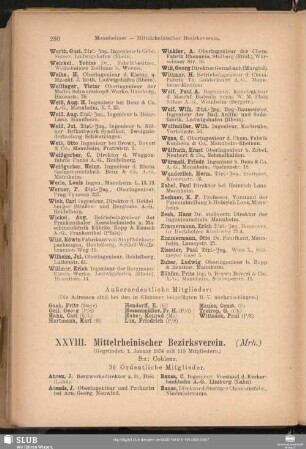 XXVIII. Mittelrheinischer Bezirksverein.