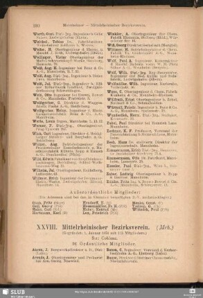 XXVIII. Mittelrheinischer Bezirksverein.