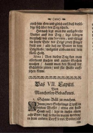 Das VII. Capitel. Von Mancherley Gebackenes