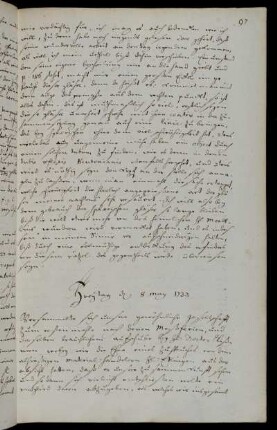 Freytag d 8 May 1733