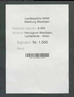 Besteuerung der an den Freiherrn Diethrich Adam von Hanxleden zu Ostwig versetzten Ländereien