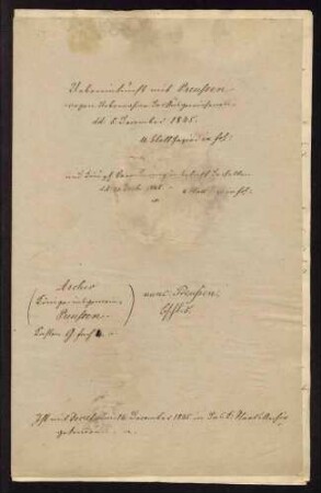 Übereinkunft zwischen Württemberg und Preußen über die gegenseitige Übernahme von Ausgewiesenen , 1845.