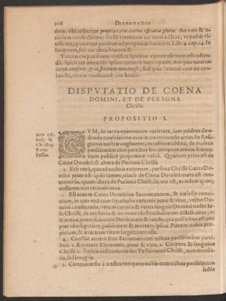 Disputatio De De Coena Domini, Et De Persona Christi.