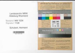 Entnazifizierung Hermann Schubert , geb. 11.09.1892 (Major)