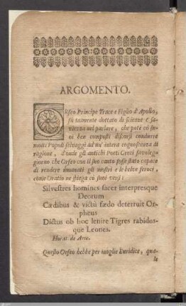Argomento. / Inhalt.