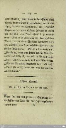 Eilftes Kapitel. Er wird zum Tode verurtheilt