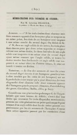 Démonstration d'un théorème de Steiner.